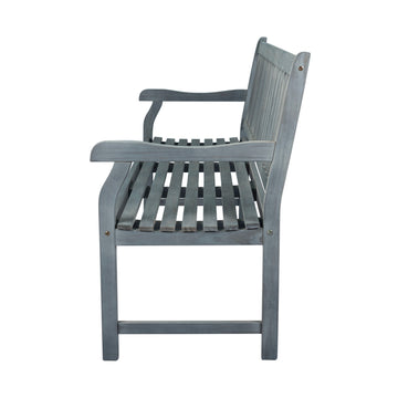 Laurel Slat-Back 600-Lbs Support Acacia Wood Outdoor Garden Patio Bench - JONATHAN Y